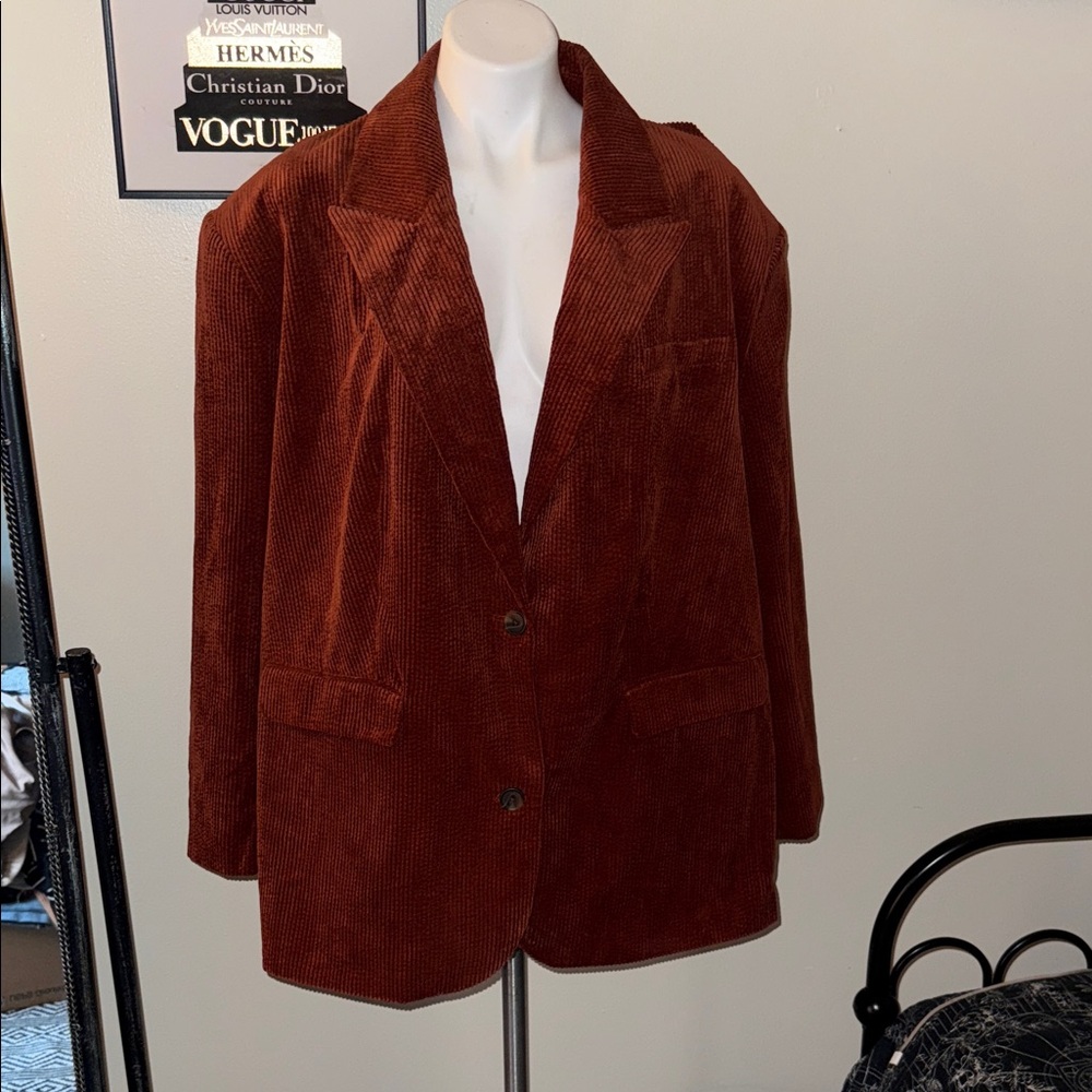 Corduroy Blazer in Rich Brown - Picture 1 of 7